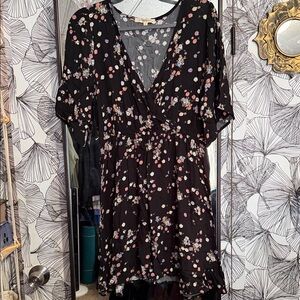 Rewind Black Floral Mini Dress